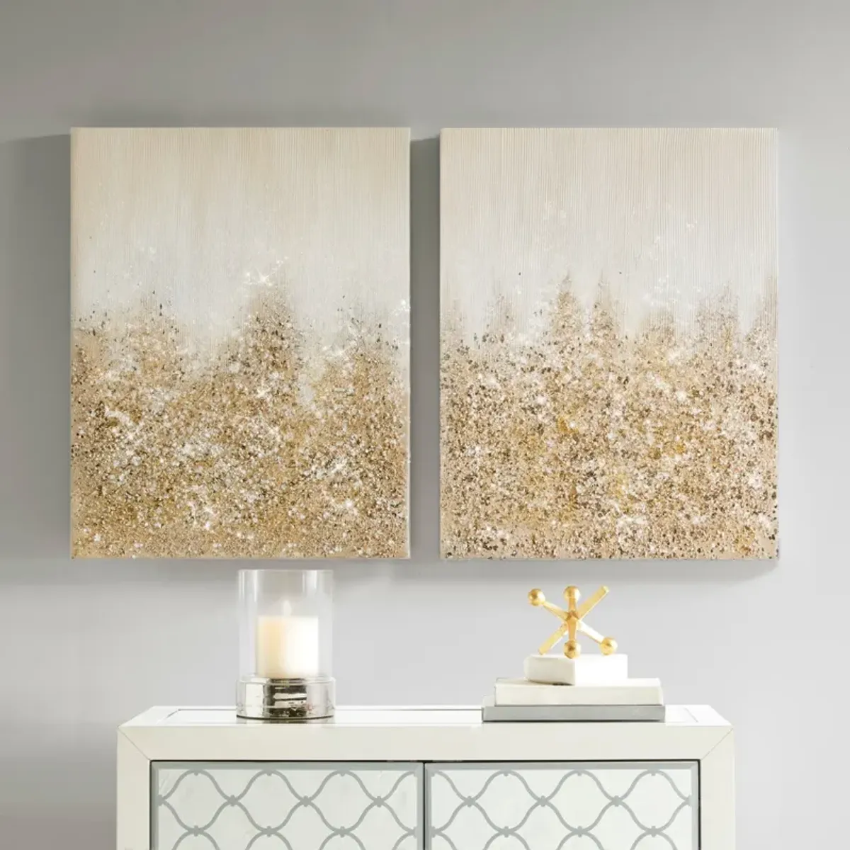 Gold Glimmer 2-Piece 28'' x 22'' Wall Art Set