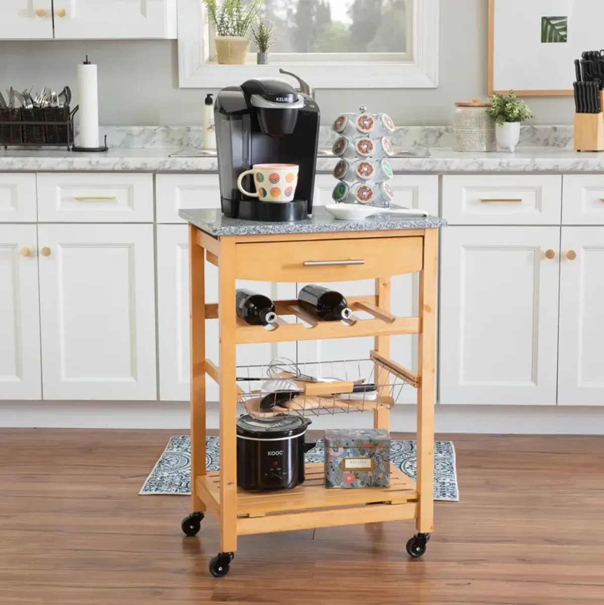 Avon Granite Kitchen Cart - Natural