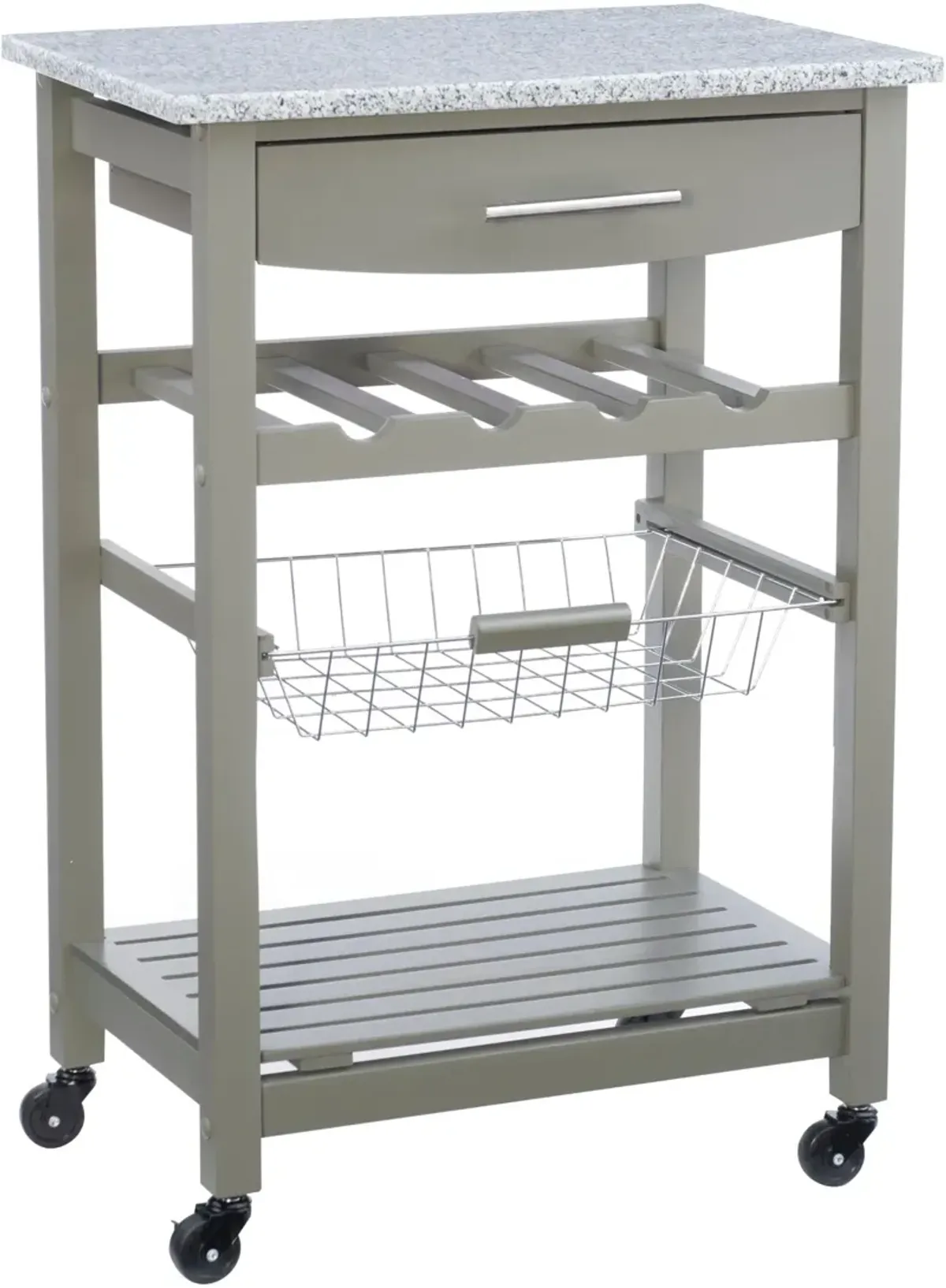 Avon Granite Kitchen Cart - Gray