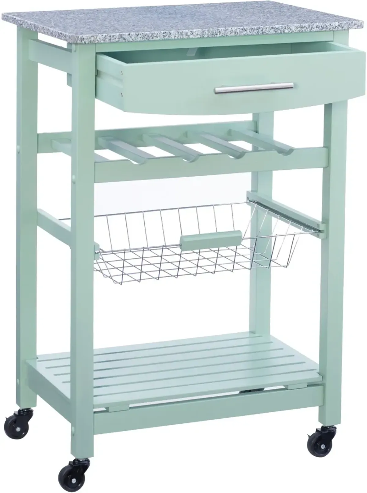 Avon Granite Kitchen Cart - Green