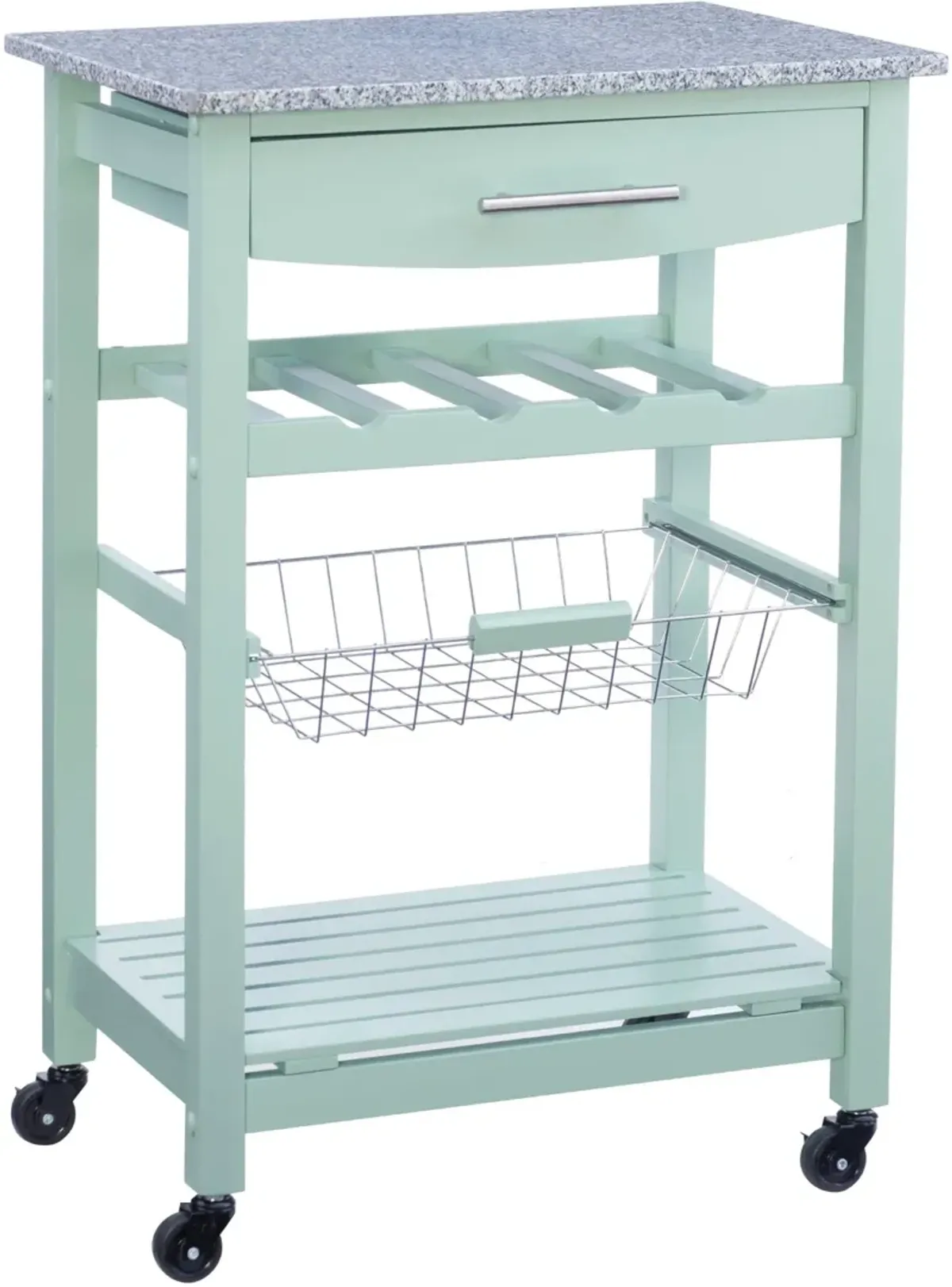 Avon Granite Kitchen Cart - Green