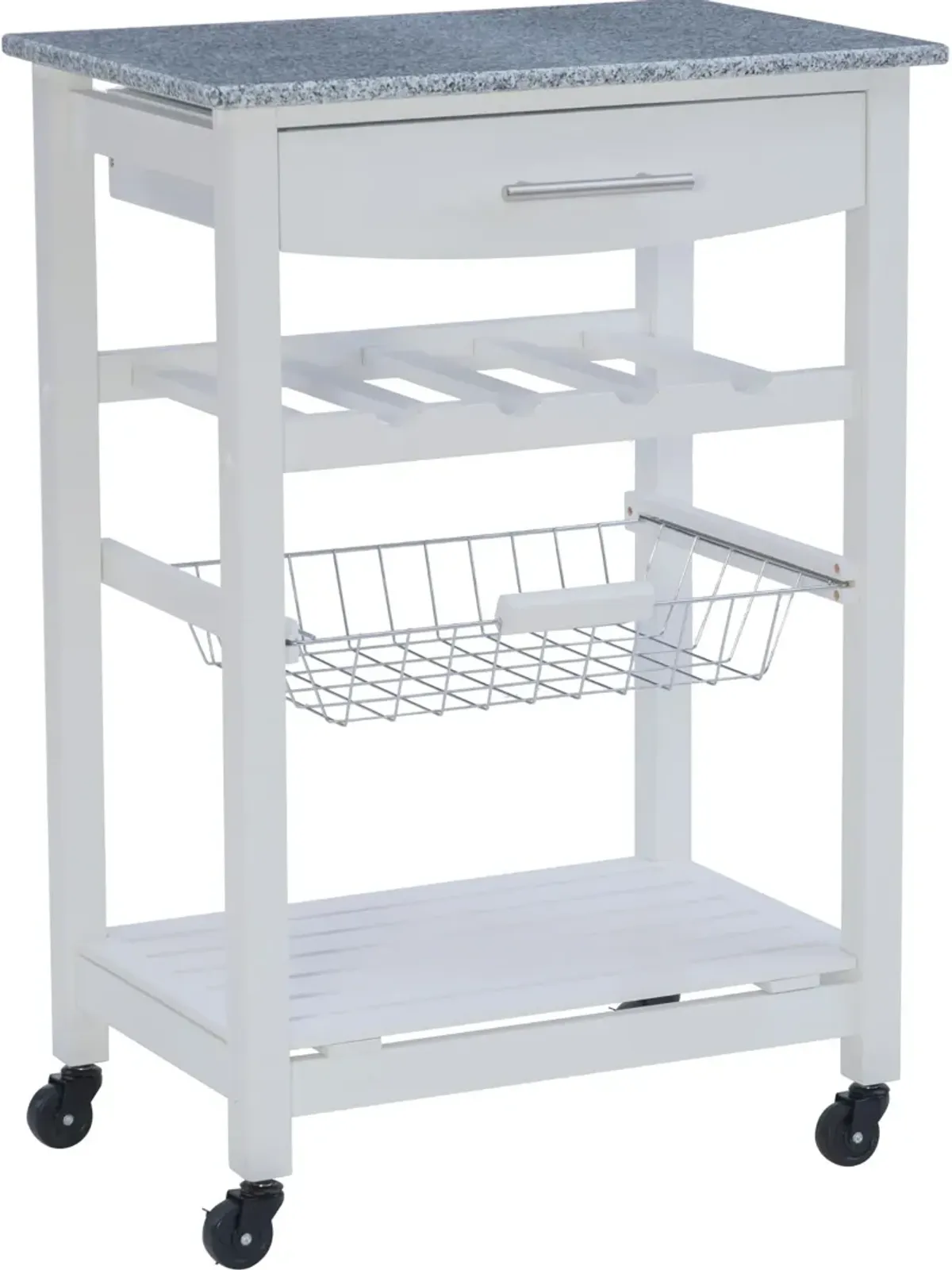 Avon Granite Kitchen Cart -White