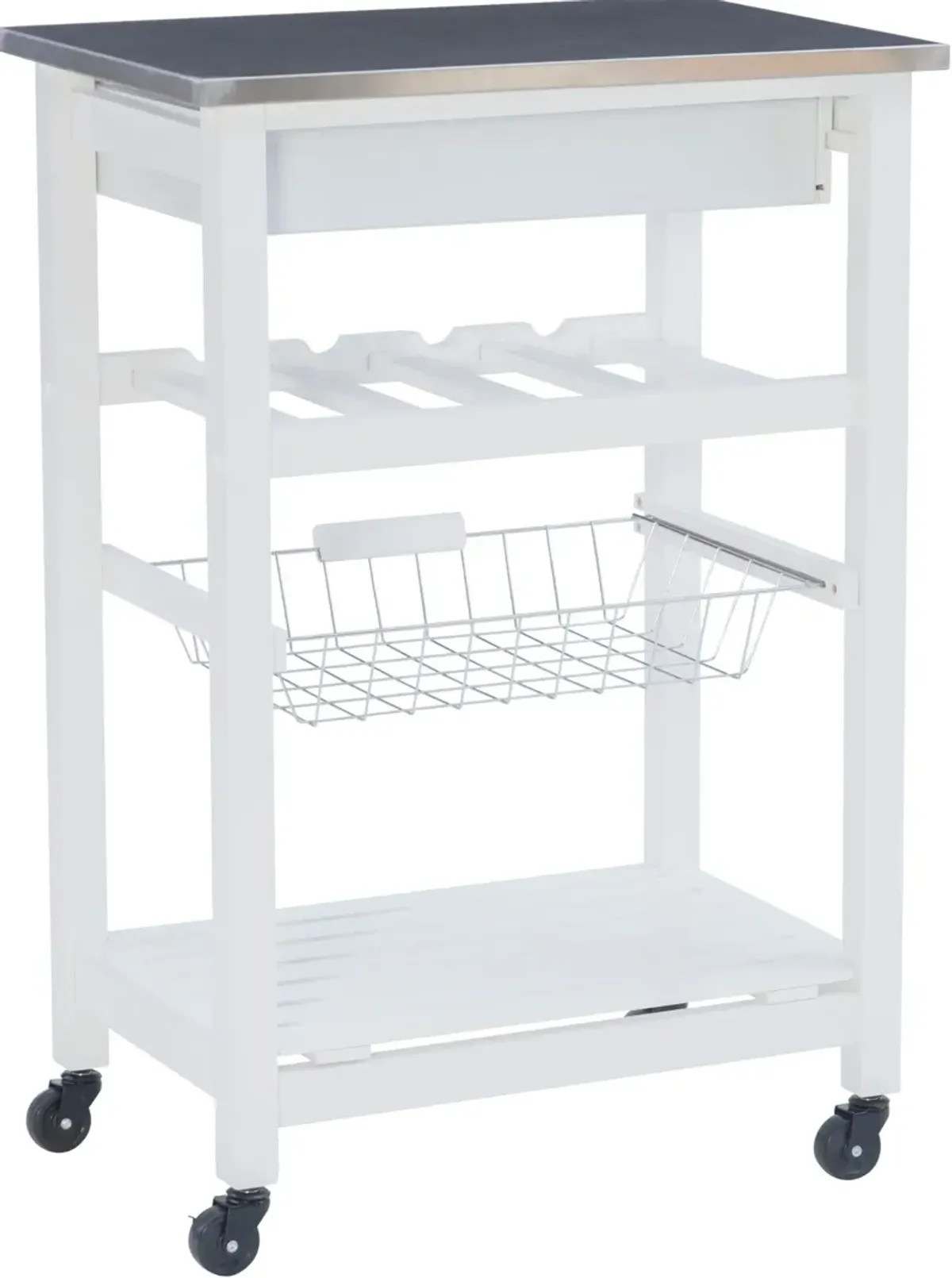 Avon Stainless Steel Kitchen Cart -White