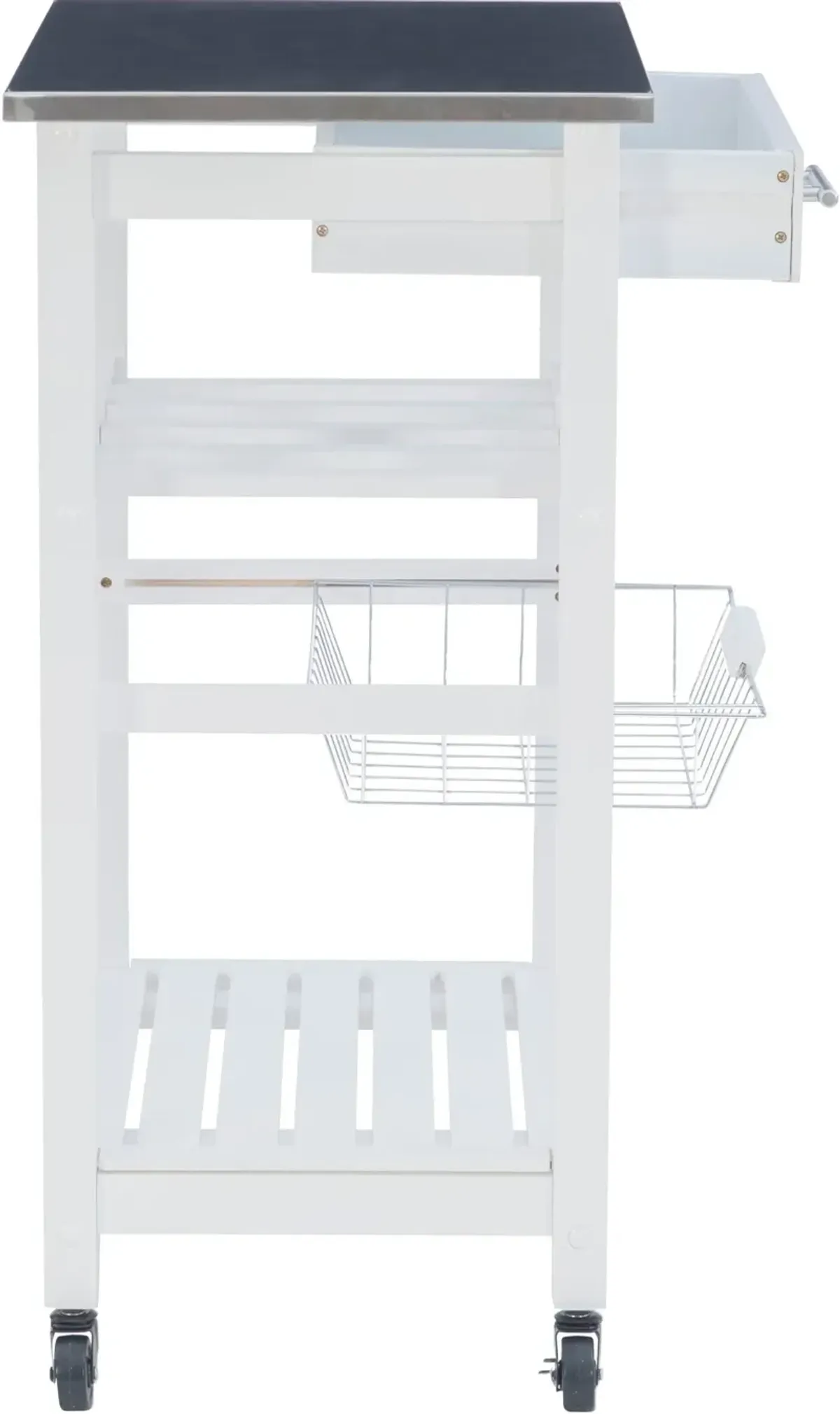 Avon Stainless Steel Kitchen Cart -White