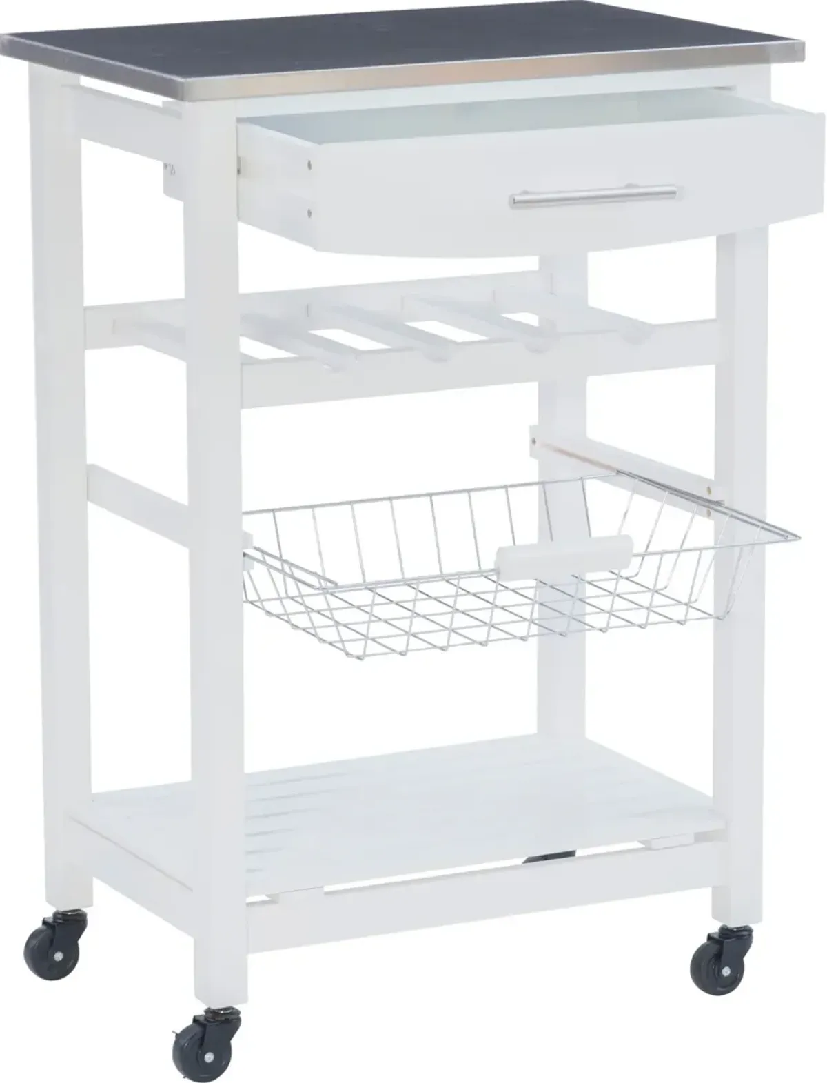 Avon Stainless Steel Kitchen Cart -White