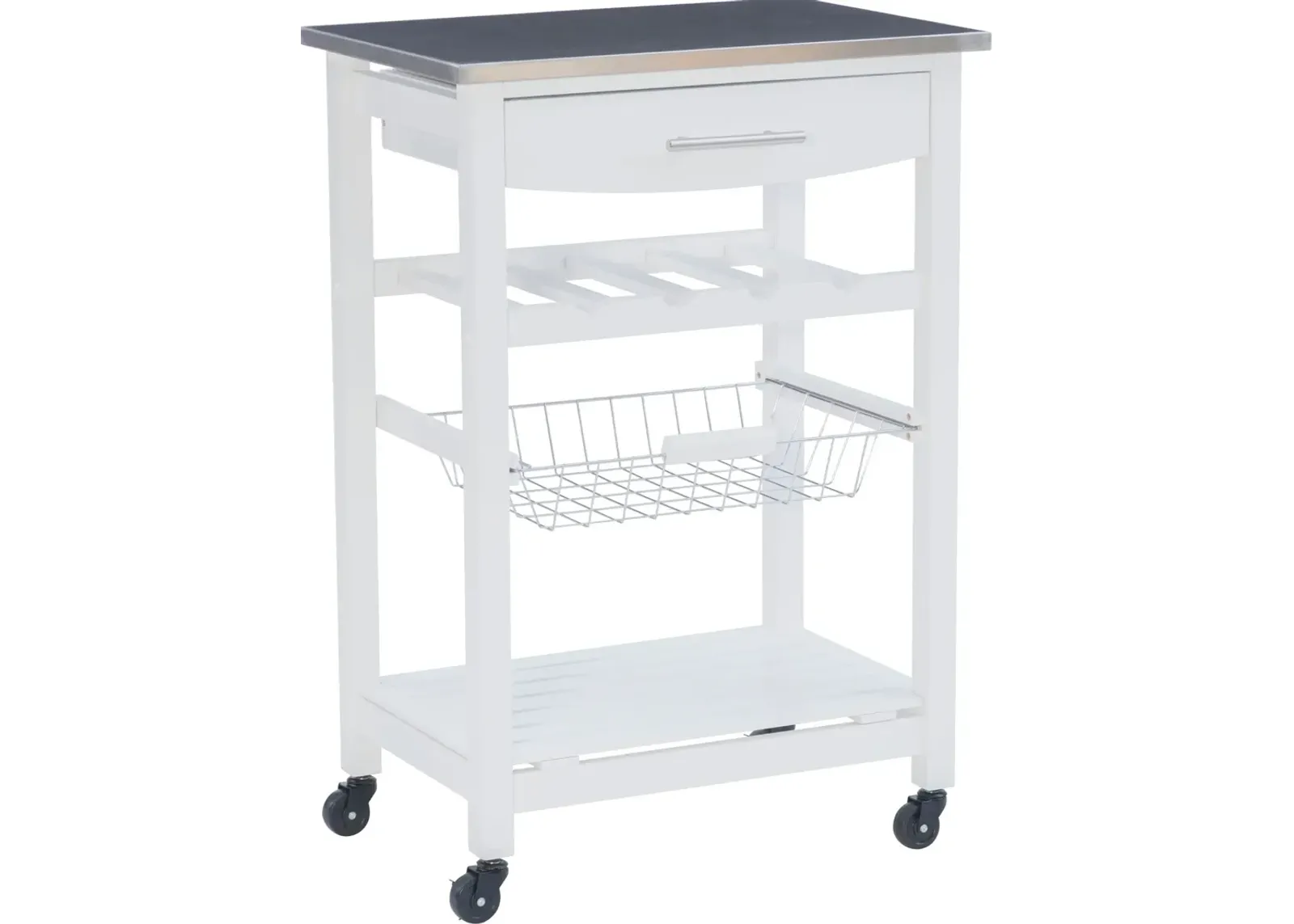 Avon Stainless Steel Kitchen Cart -White