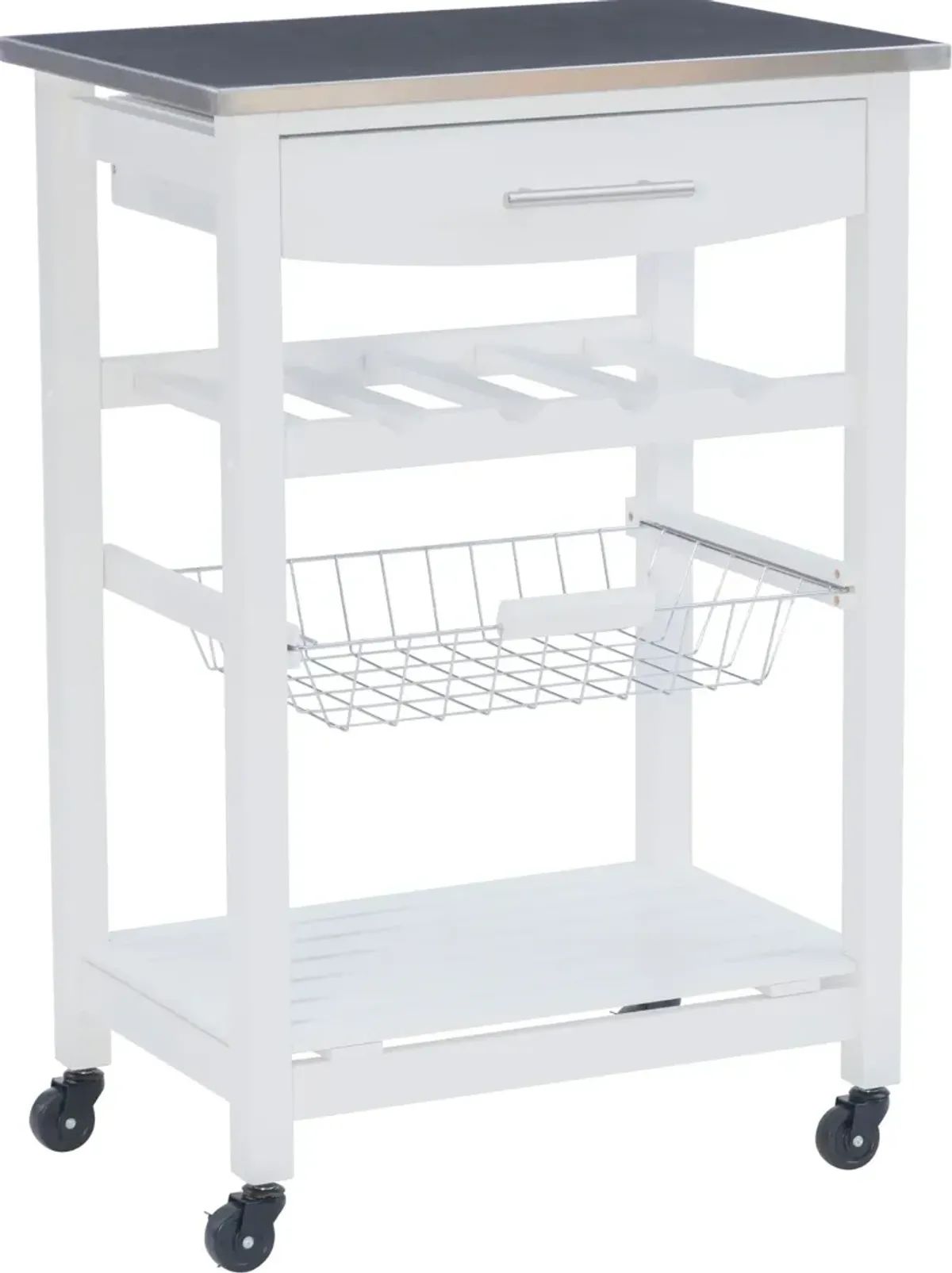 Avon Stainless Steel Kitchen Cart -White