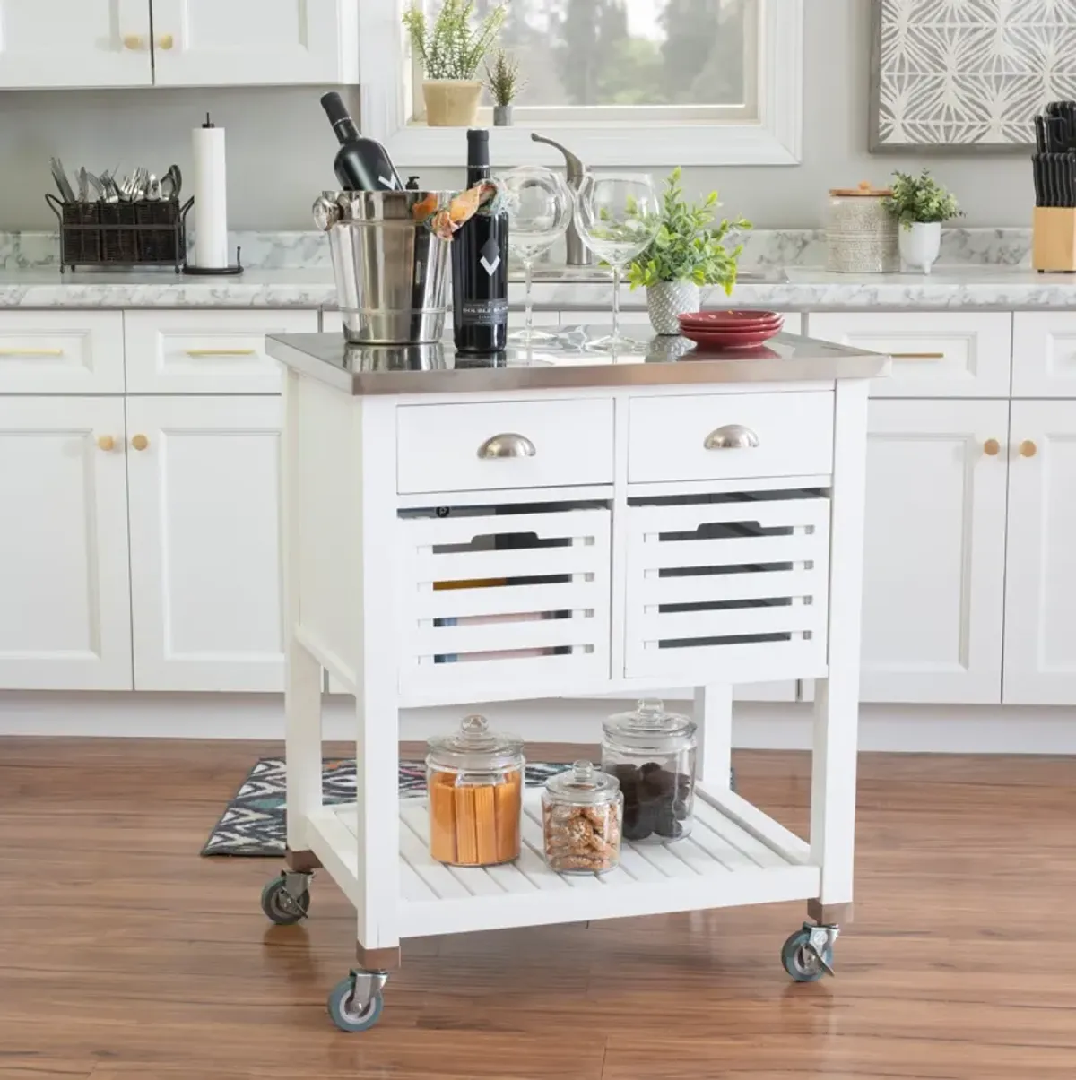 Brighton Kitchen Cart - White