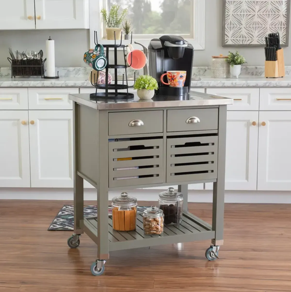 Brighton Kitchen Cart - Gray