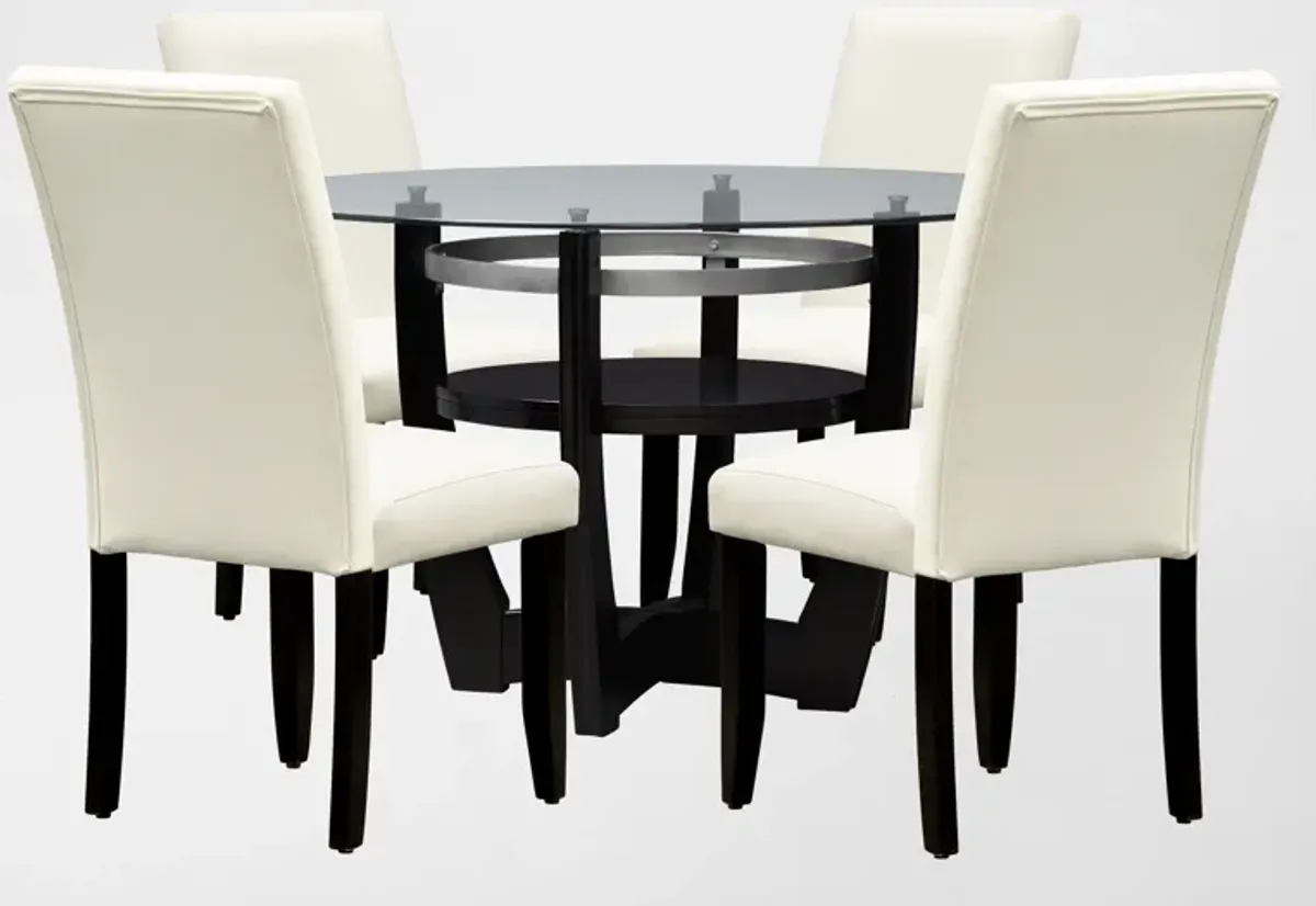 Lennox Dining Table and 4 Dining Chairs - White