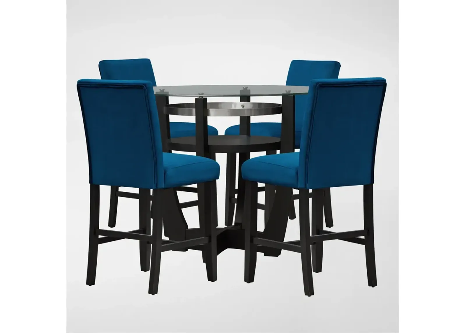 Lennox Counter-Height Dining Table and 4 Stools - Navy