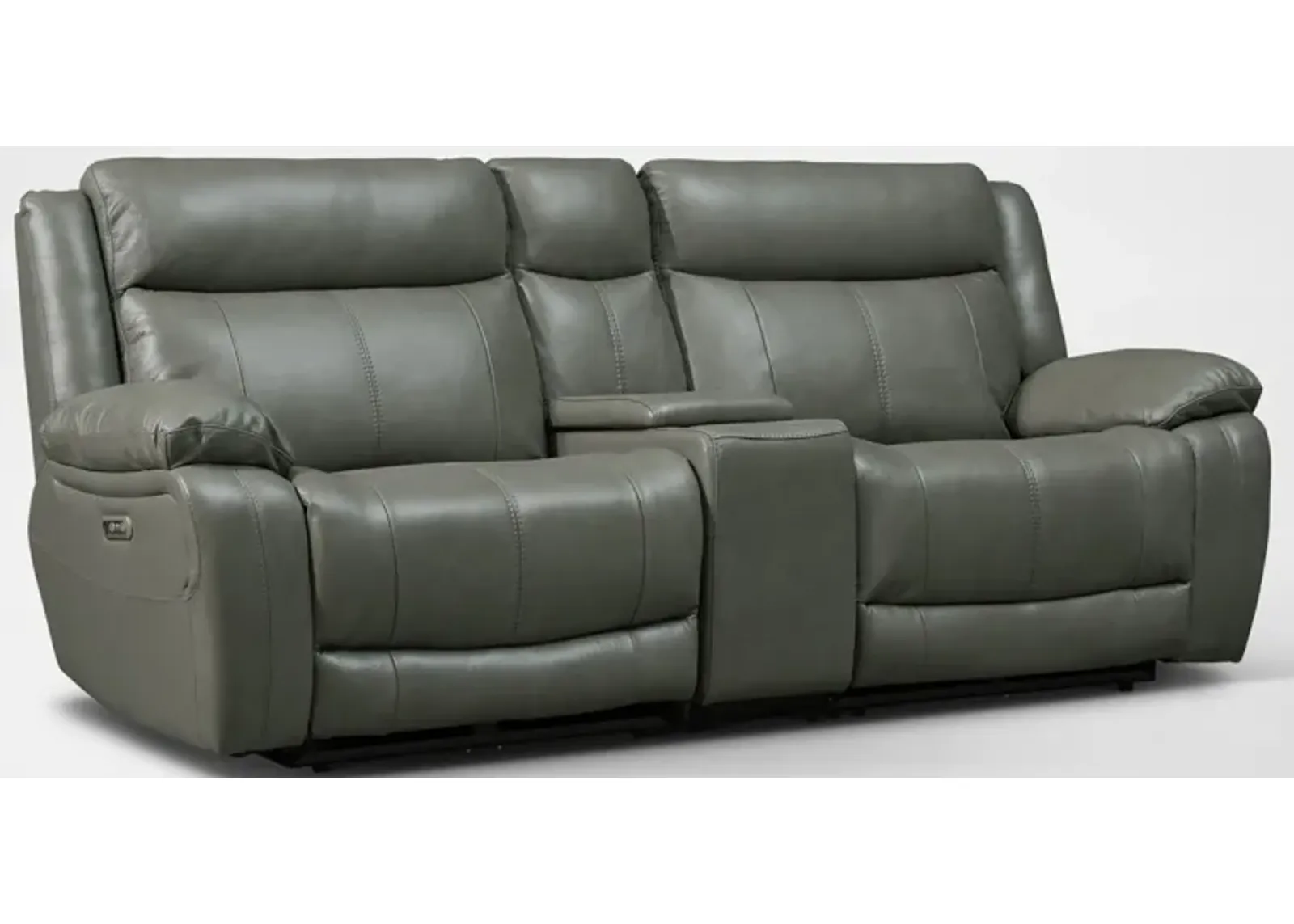 Vince 3-Piece Dual-Power Reclining Sofa with Console - Gray