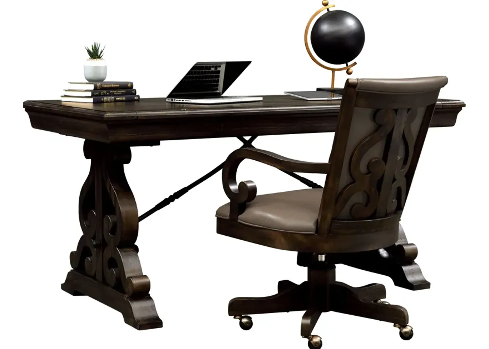 Charthouse Office Desk and Chair Set - Charcoal