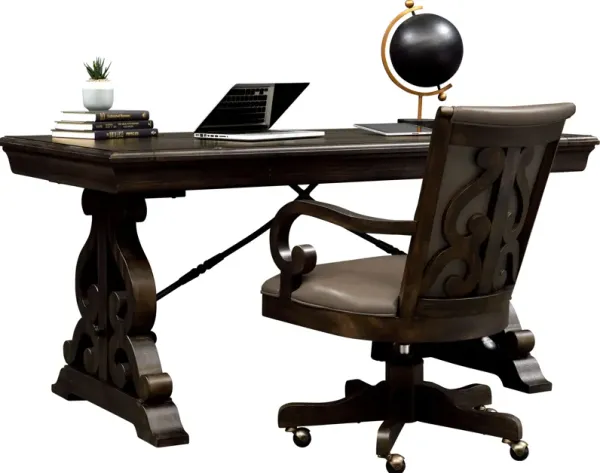 Charthouse Office Desk and Chair Set - Charcoal