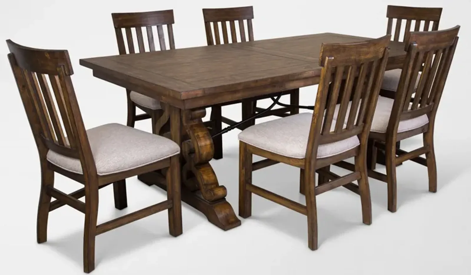 Charthouse Rectangular Extendable Dining Table and 6 Dining Chairs - Nutmeg