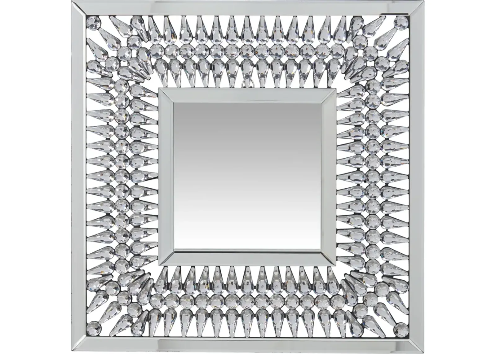 Square Crystal 24'' x 24'' Wall Mirror