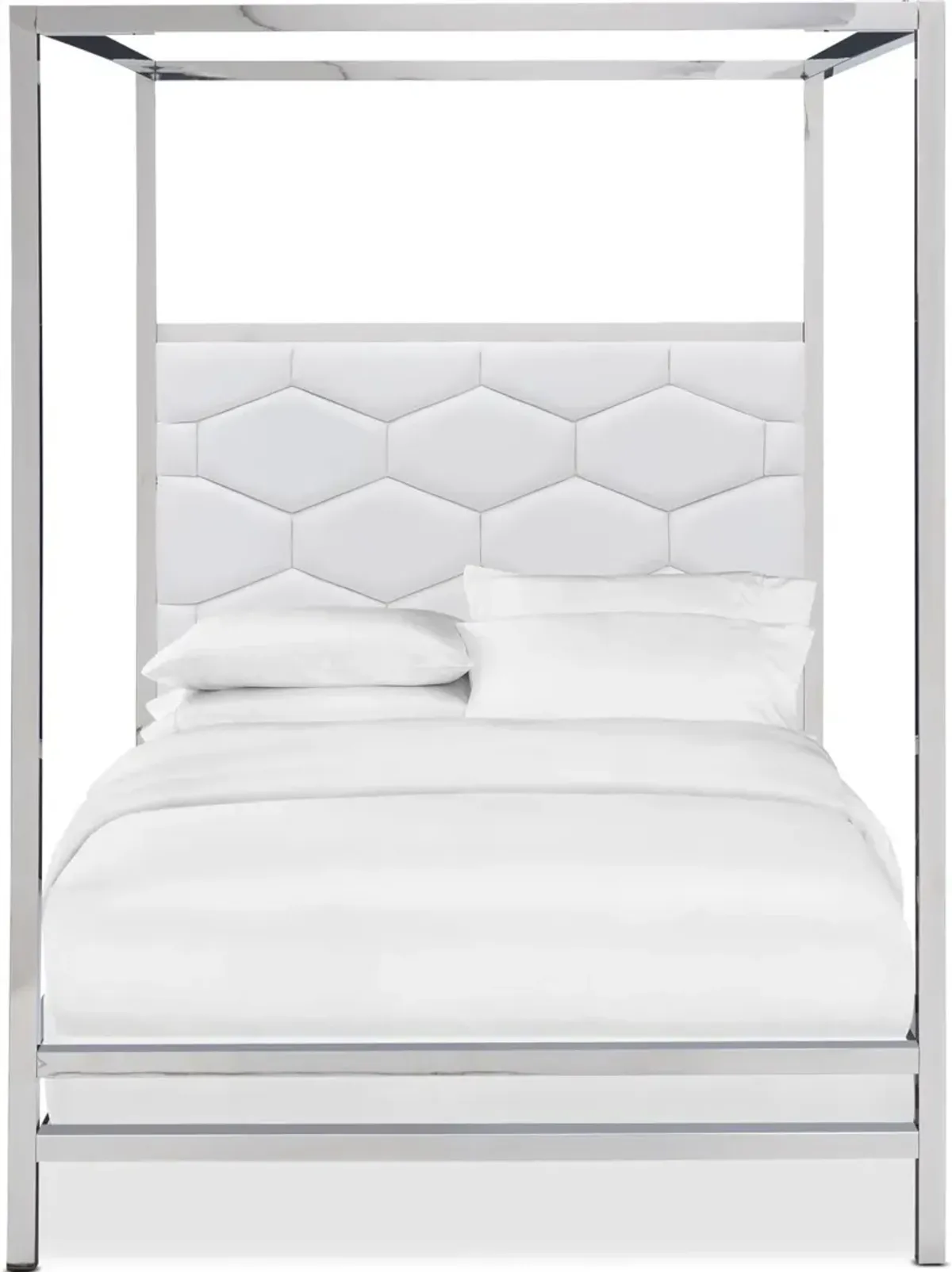 Concerto Queen Canopy Bed - White