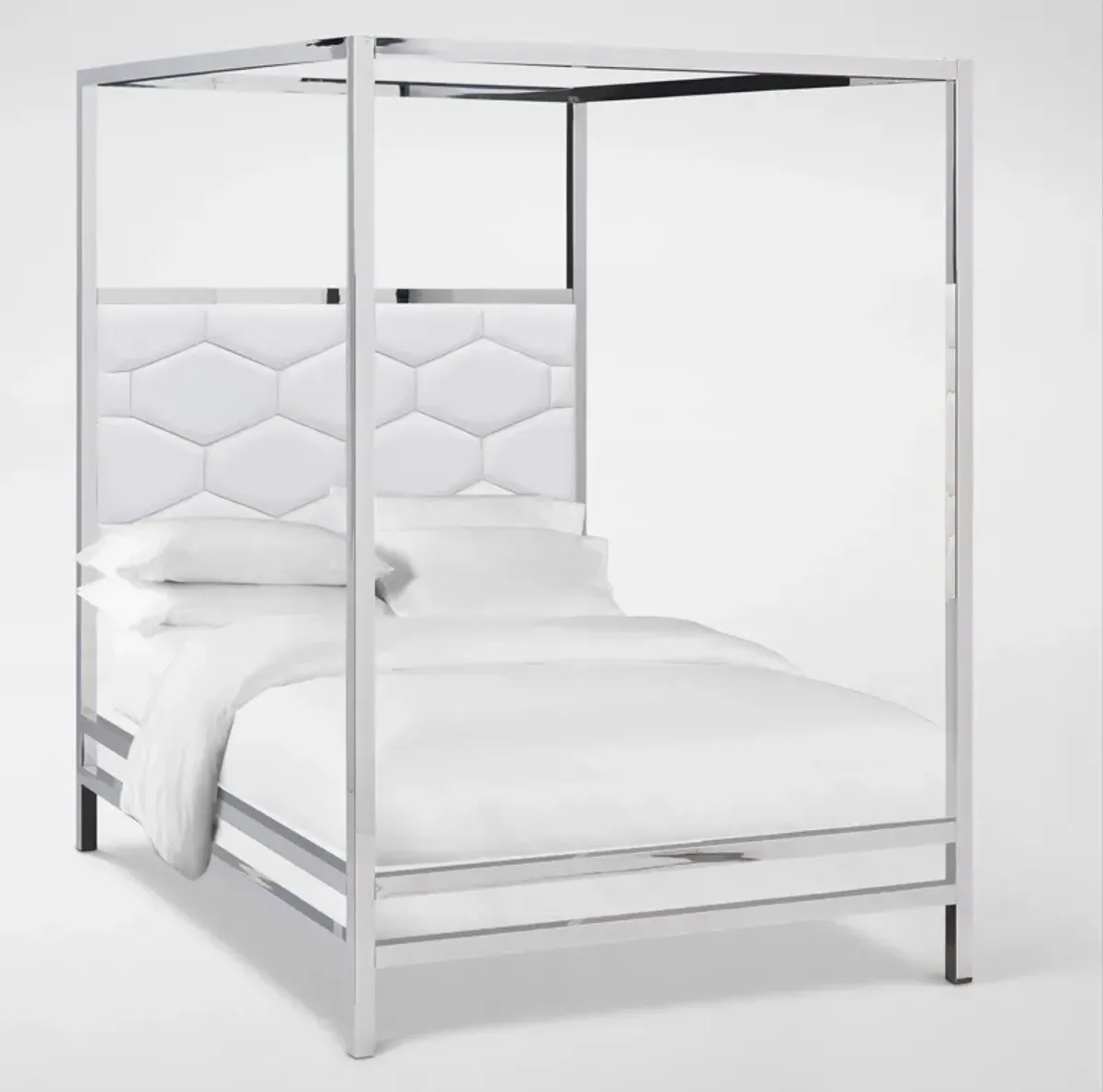 Concerto Queen Canopy Bed - White