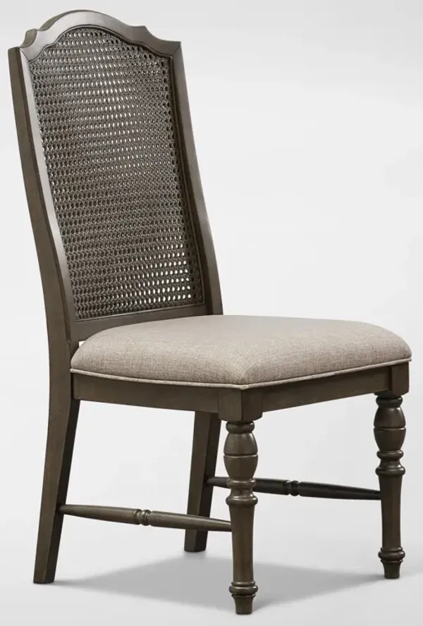 Charleston Cane Back Dining Chair - Gray