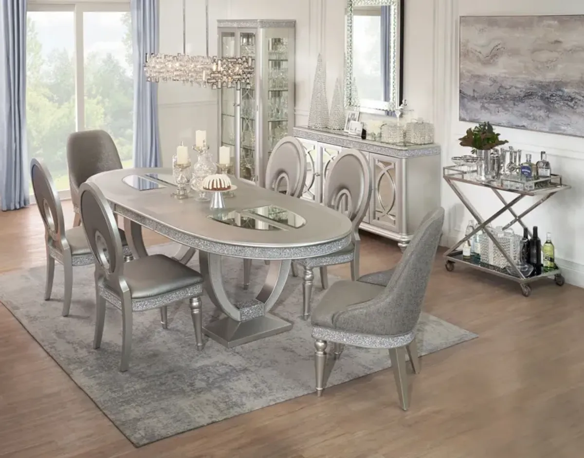 Posh Dining Table, 4 Dining Chairs and 2 Host Chairs