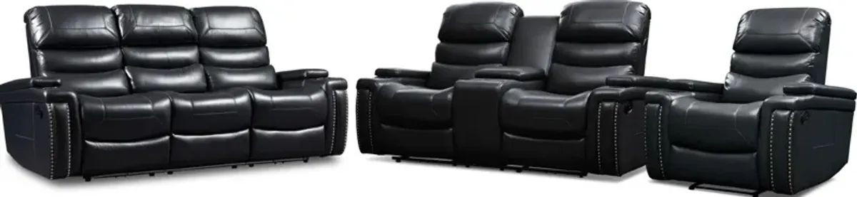 Jackson Manual Reclining Sofa, Loveseat and Recliner - Black