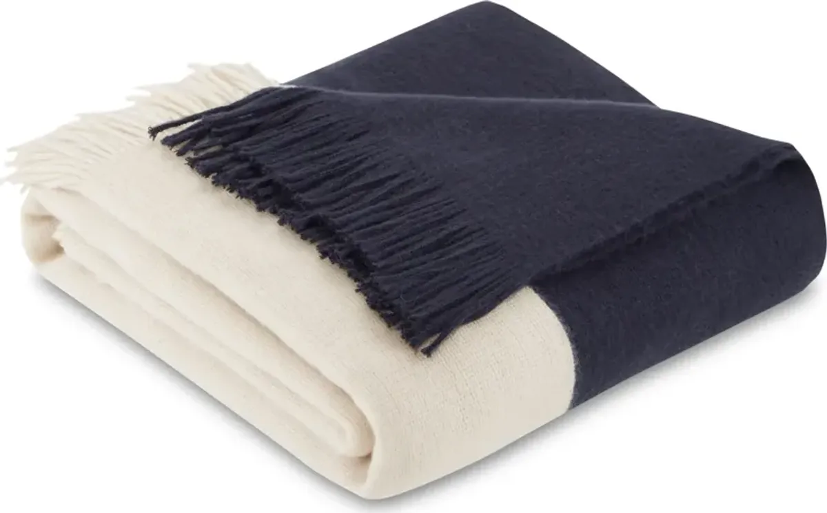 Finley Knit Throw - Blue