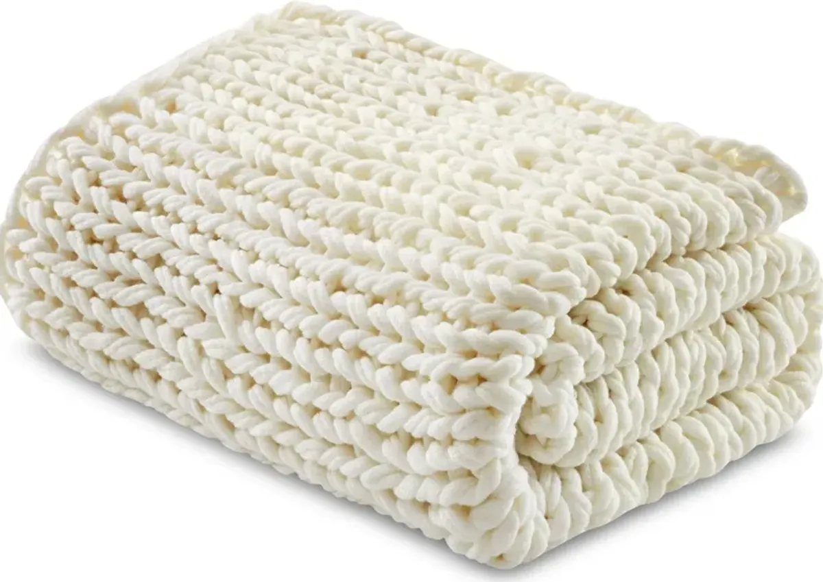 Nora Knit Throw - Ivory