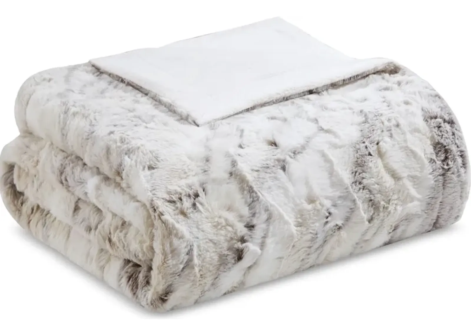 Hadley Faux Fur Throw - Beige