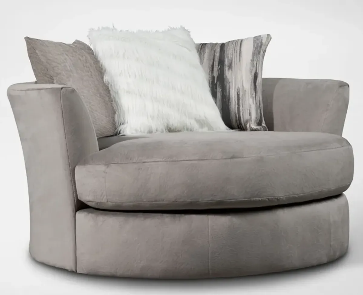 Cordelle 2-Piece Sectional with Left-Facing Chaise and Swivel Chair Set - Gray