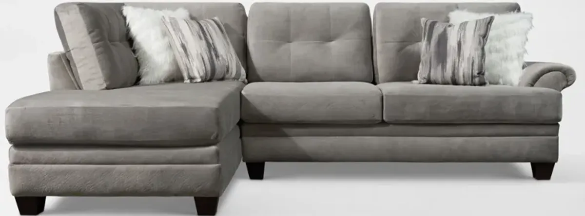 Cordelle 2-Piece Sectional with Left-Facing Chaise and Swivel Chair Set - Gray