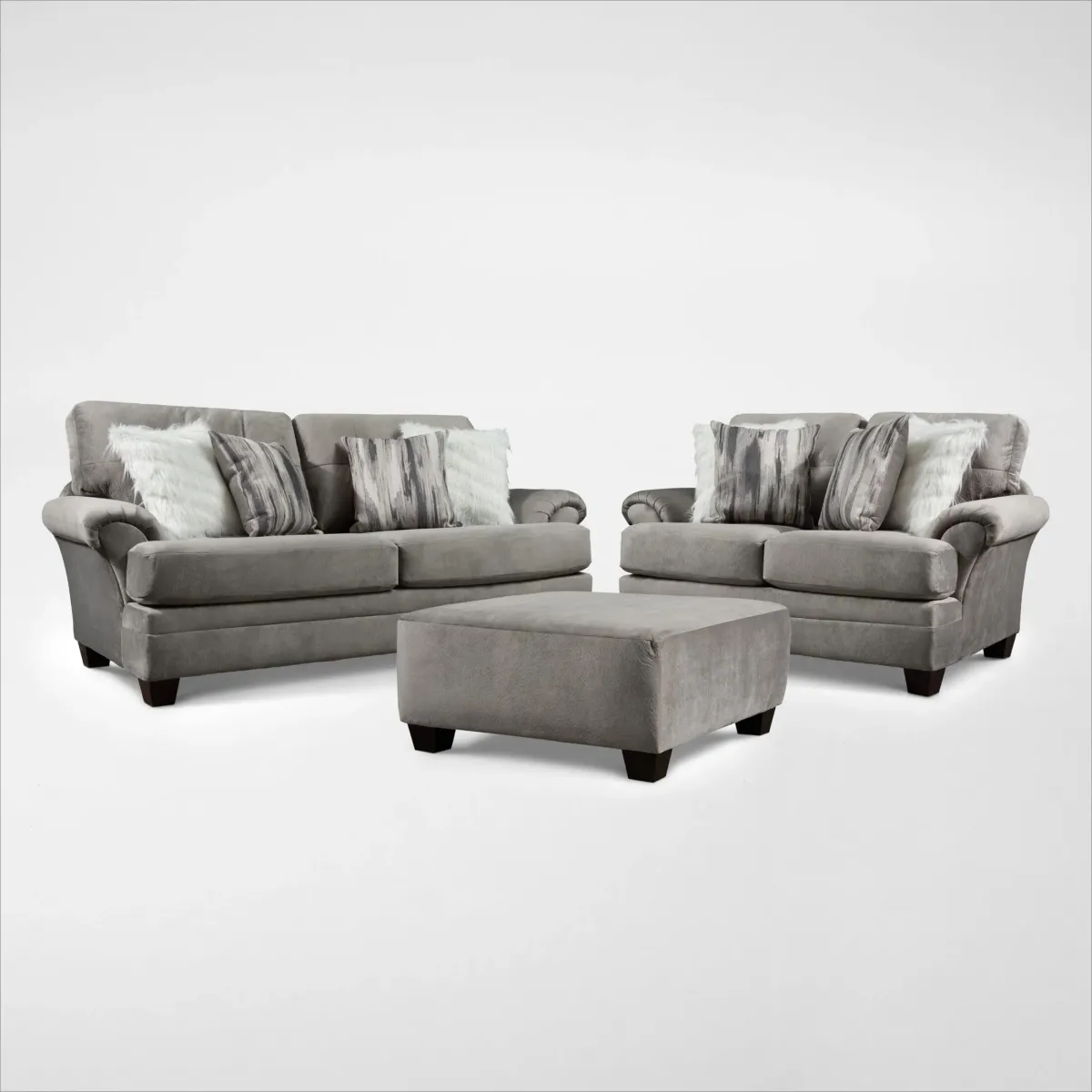 Cordelle Sofa, Loveseat and Ottoman - Gray