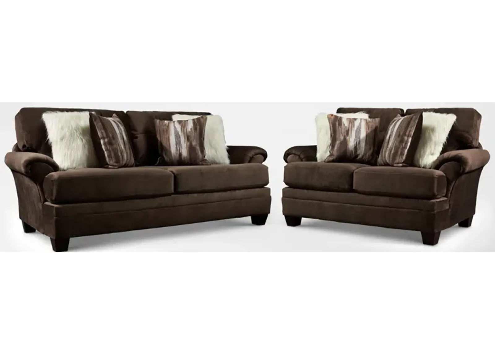 Cordelle Sofa and Loveseat Set - Chocolate