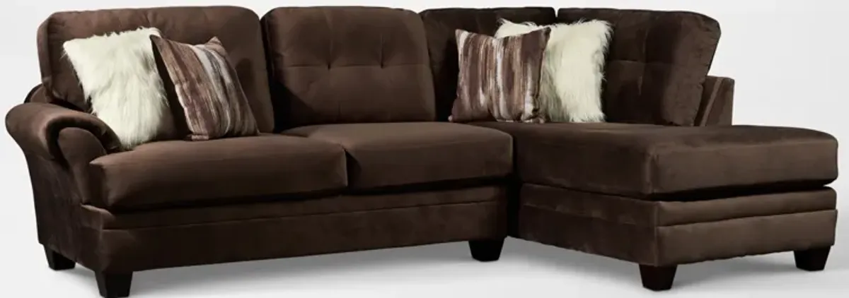 Cordelle 2-Piece Sectional with Right-Facing Chaise and Swivel Chair Set - Chocolate