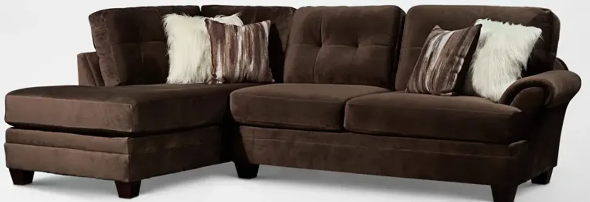 Cordelle 2-Piece Sectional with Left-Facing Chaise and Swivel Chair Set - Chocolate