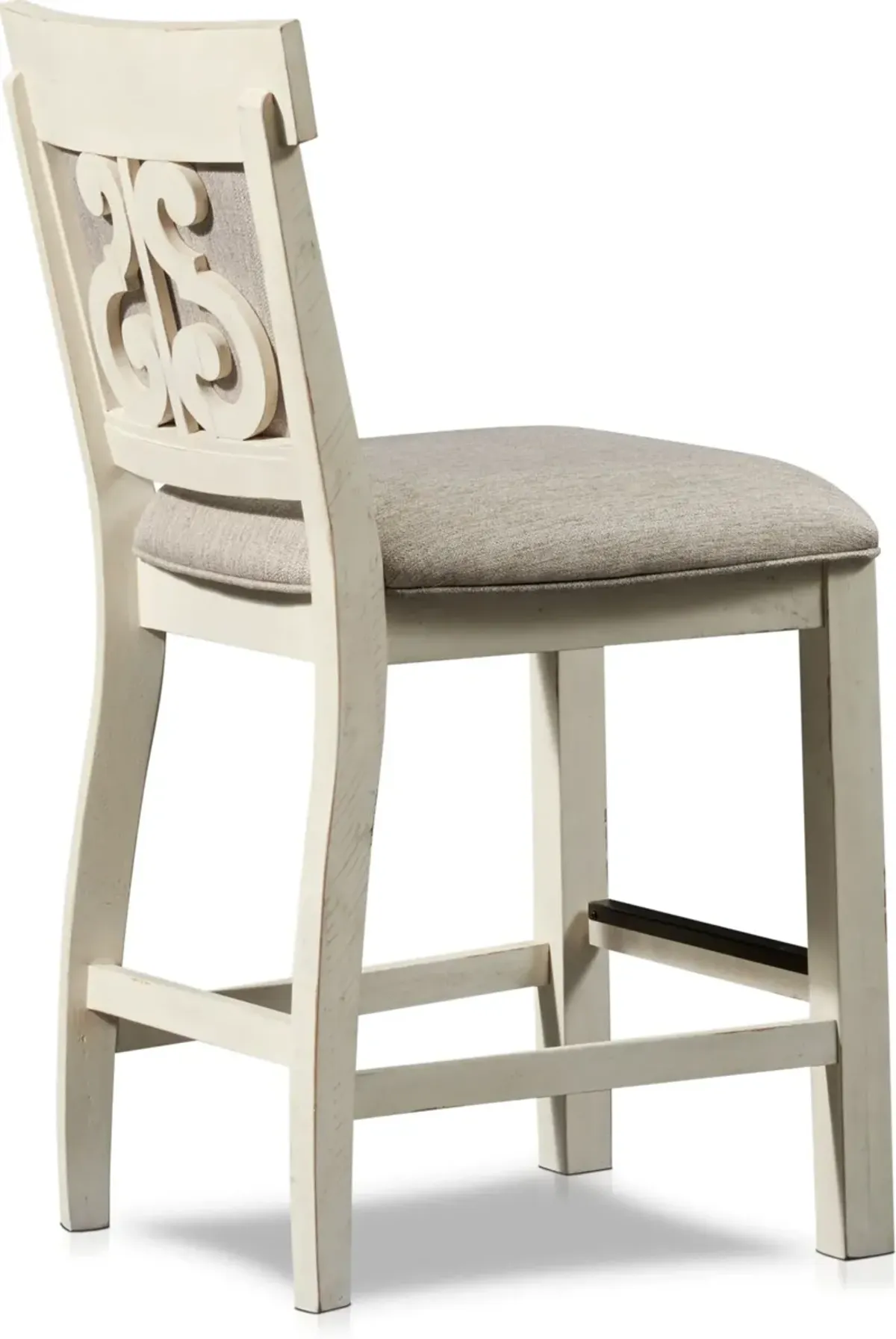 Charthouse Counter-Height Upholstered Stool - Alabaster