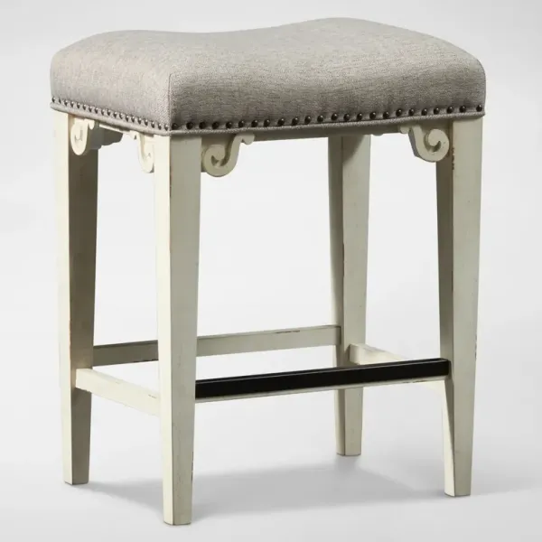 Charthouse Counter-Height Backless Stool - Alabaster