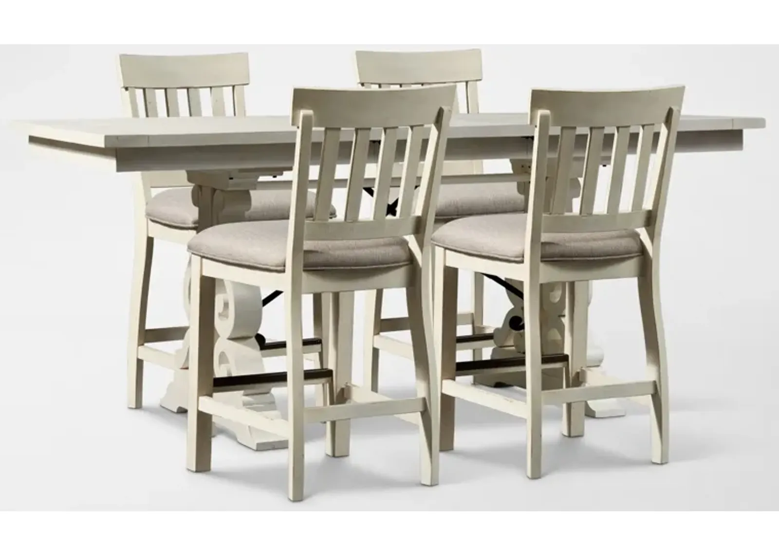 Charthouse Counter-Height Dining Table and 4 Stools - Alabaster