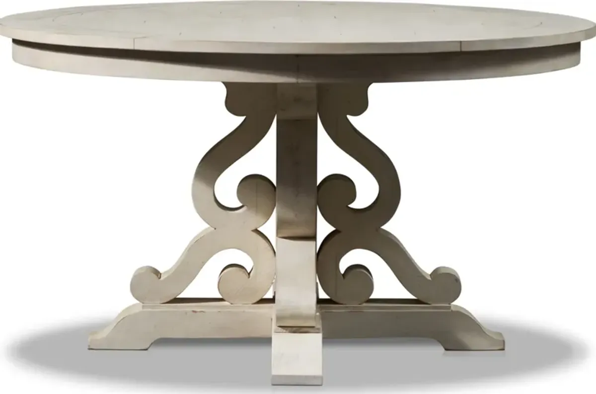 Charthouse Round Dining Table and 4 Dining Chairs - Alabaster