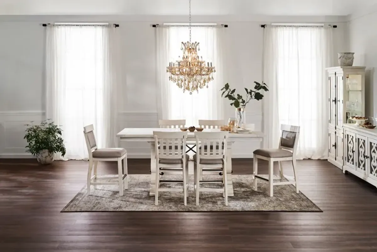 Charthouse Counter-Height Dining Table and 6 Stools - Alabaster