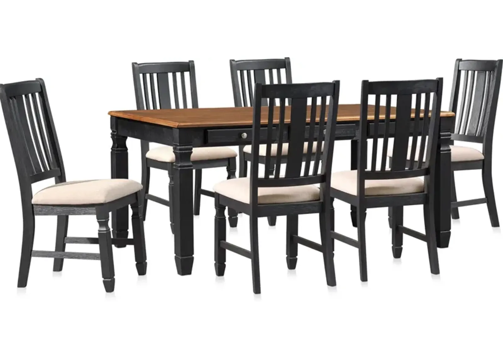 Glendale Dining Table and 6 Chairs - Black