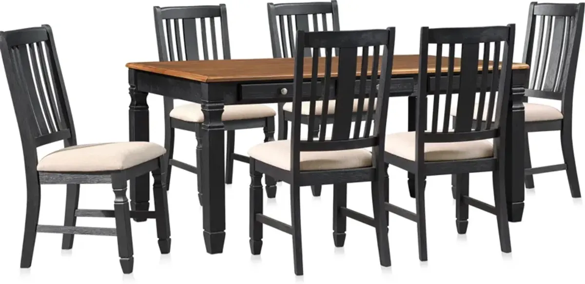 Glendale Dining Table and 6 Chairs - Black