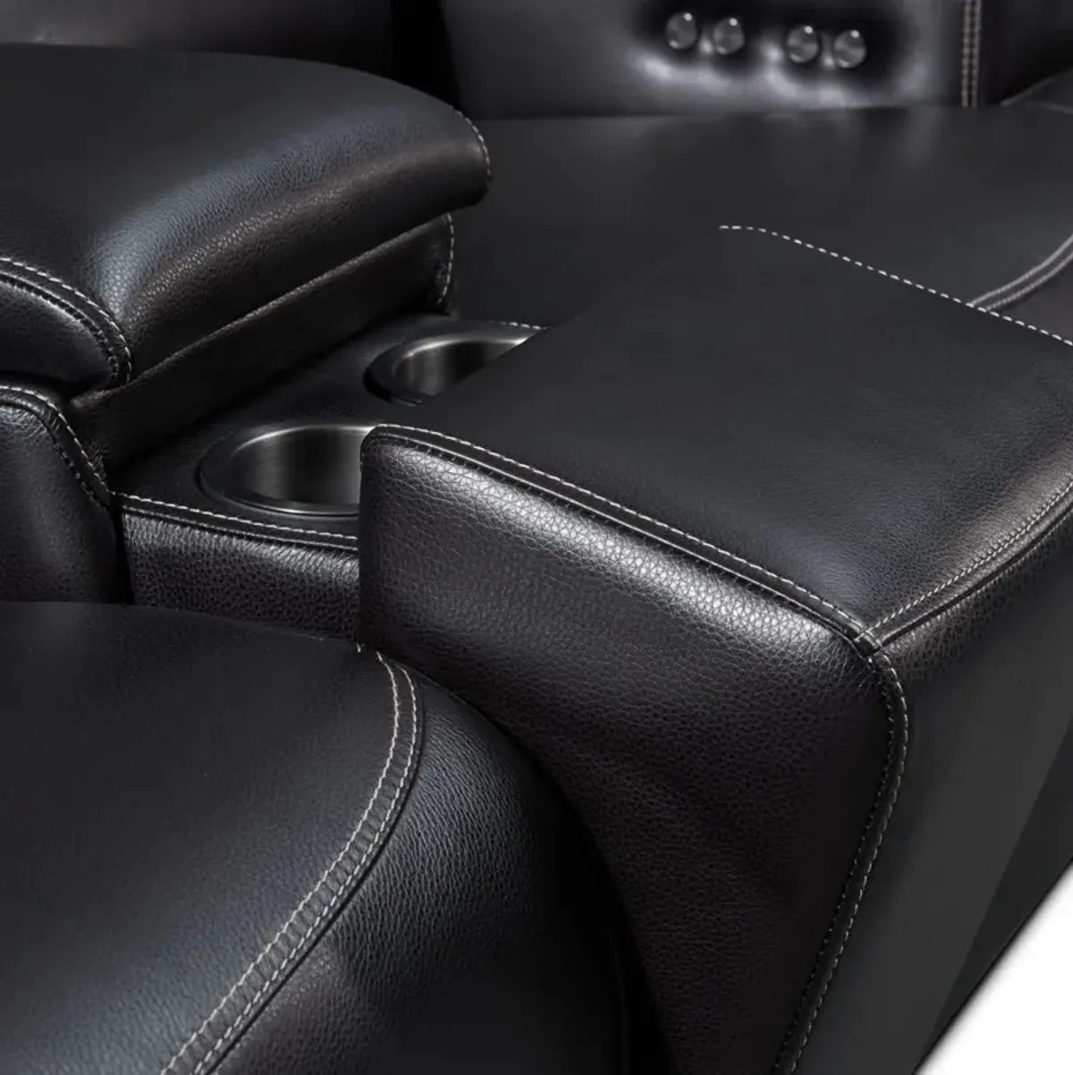 Preston Dual-Power Reclining Sofa and Loveseat Set - Black