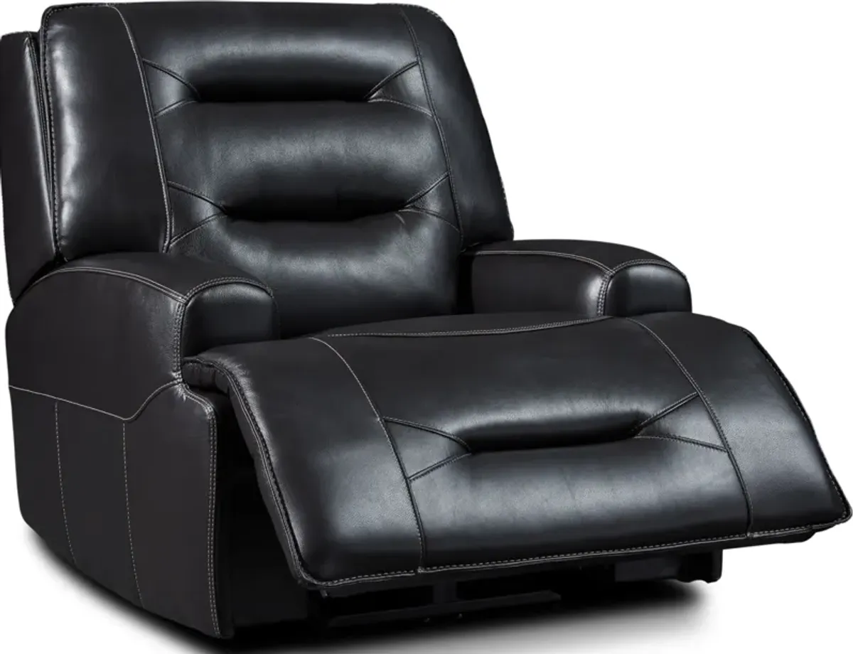 Preston Dual-Power Reclining Sofa and Recliner Set - Black