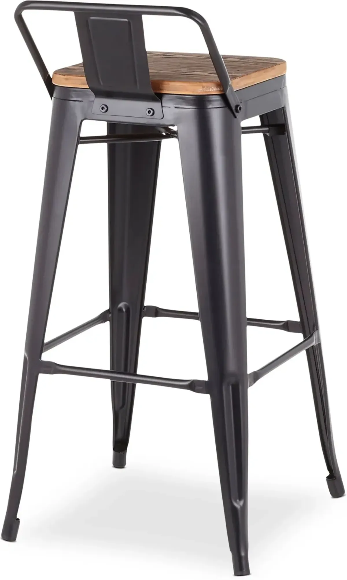 Dax Set of 2 Low Back Bar Stools - Black