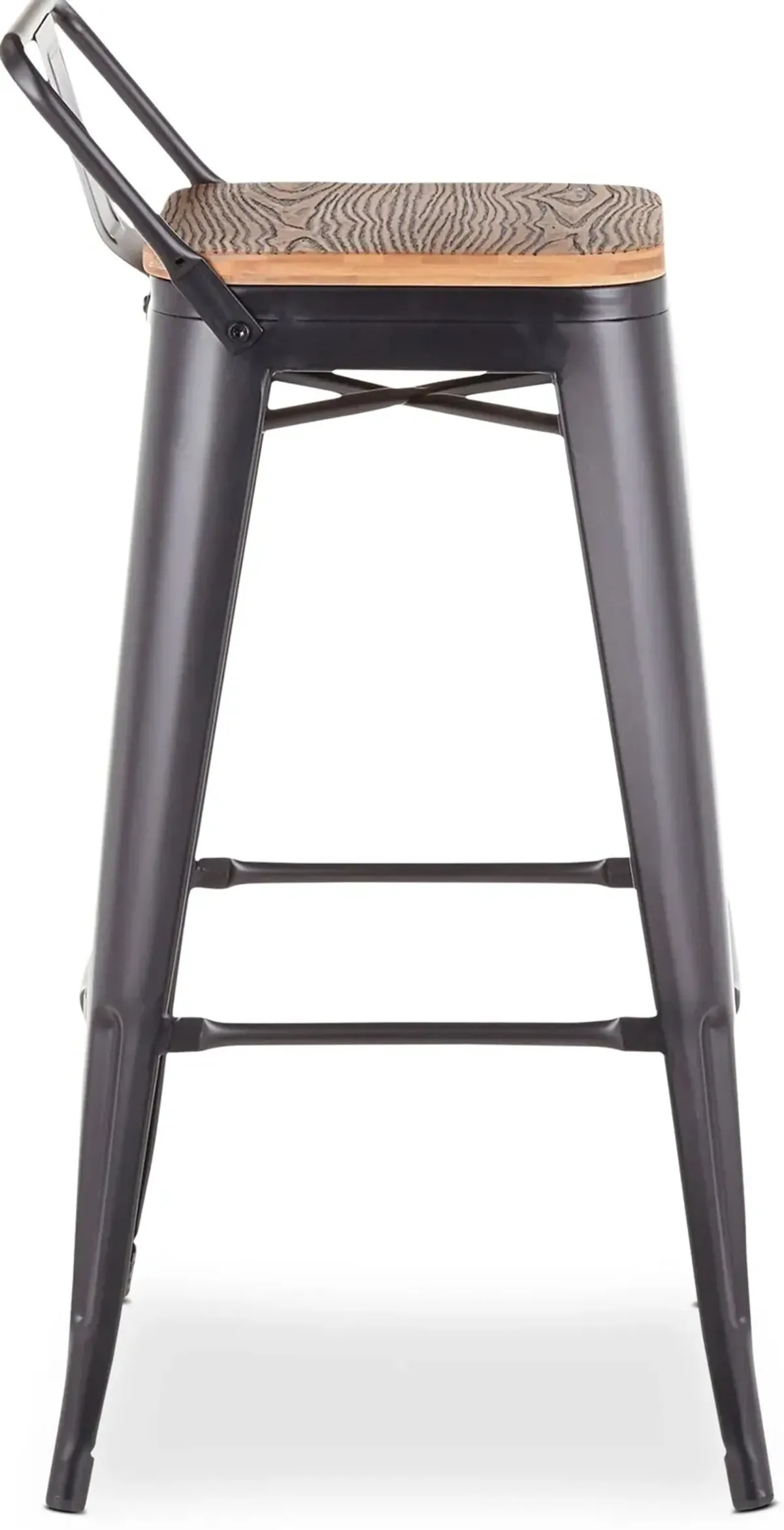 Dax Set of 2 Low Back Bar Stools - Black