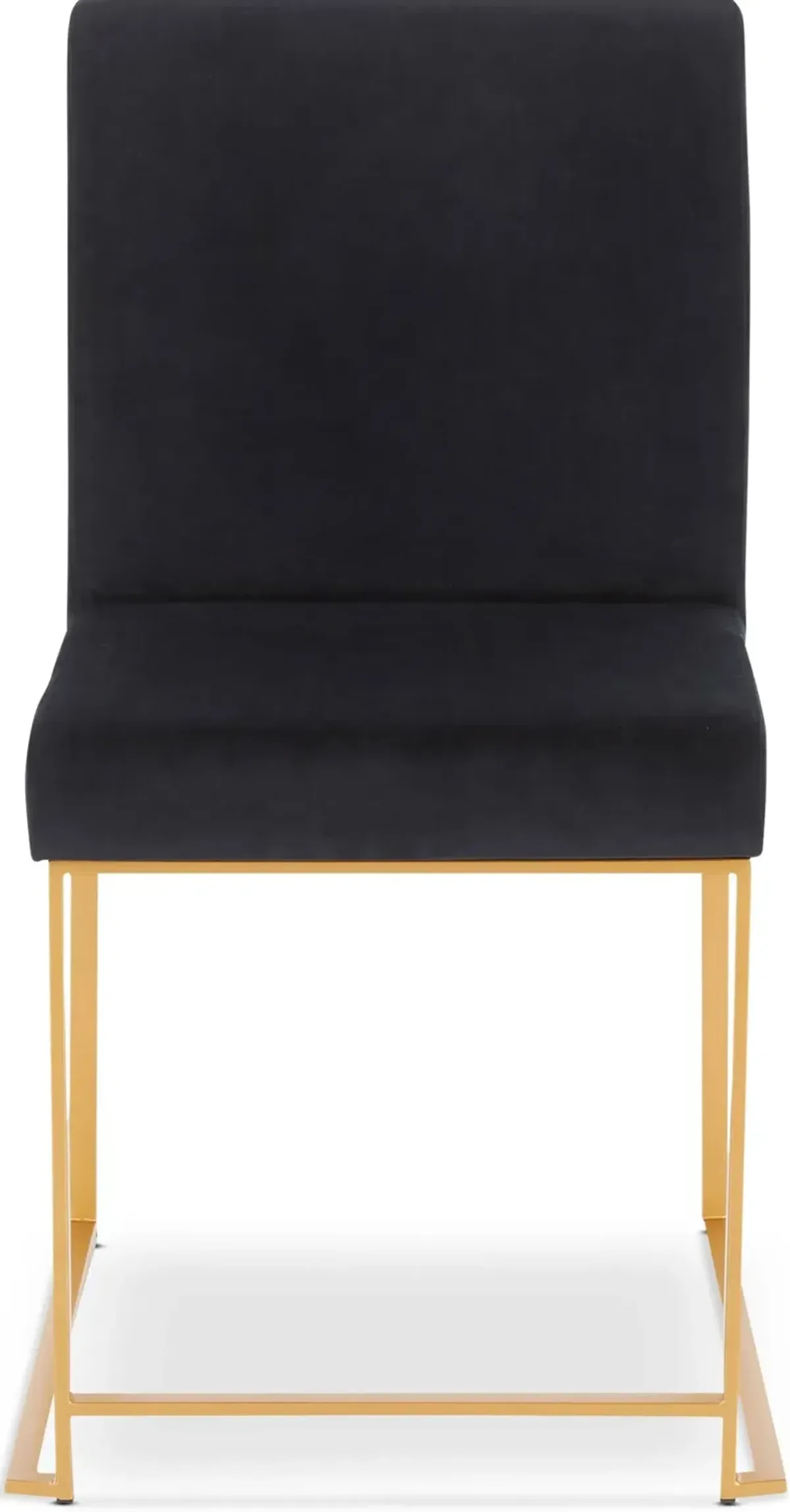 Reine Set of 2 Velvet Dining Chairs - Gold/Black