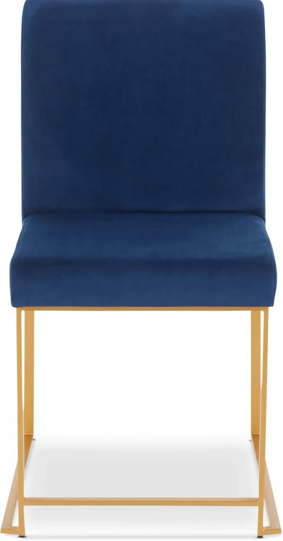 Reine Set of 2 Velvet Dining Chairs - Gold/Blue