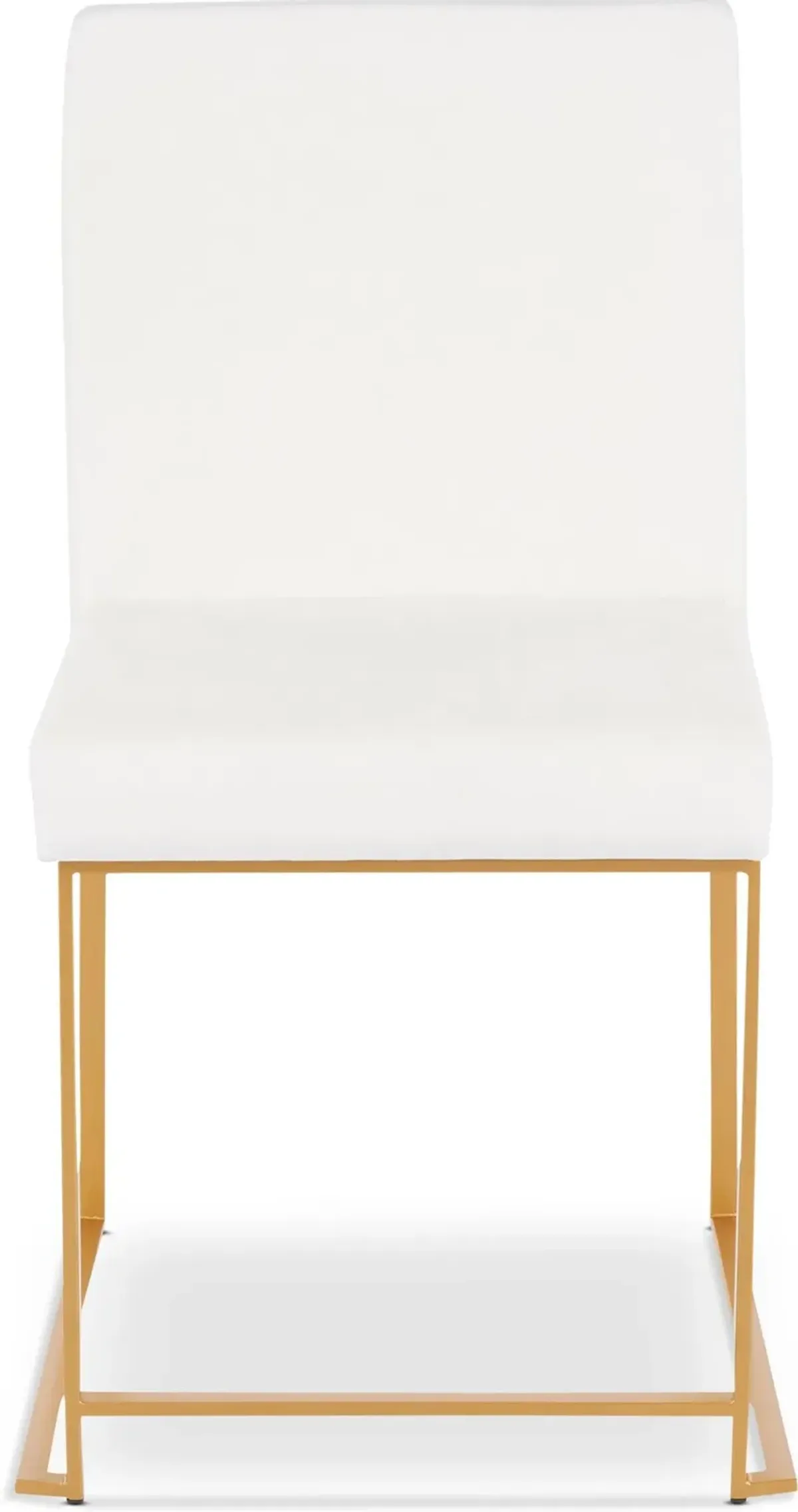 Reine Set of 2 Velvet Dining Chairs - Gold/White