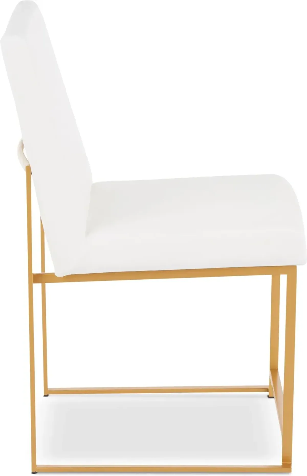 Reine Set of 2 Velvet Dining Chairs - Gold/White