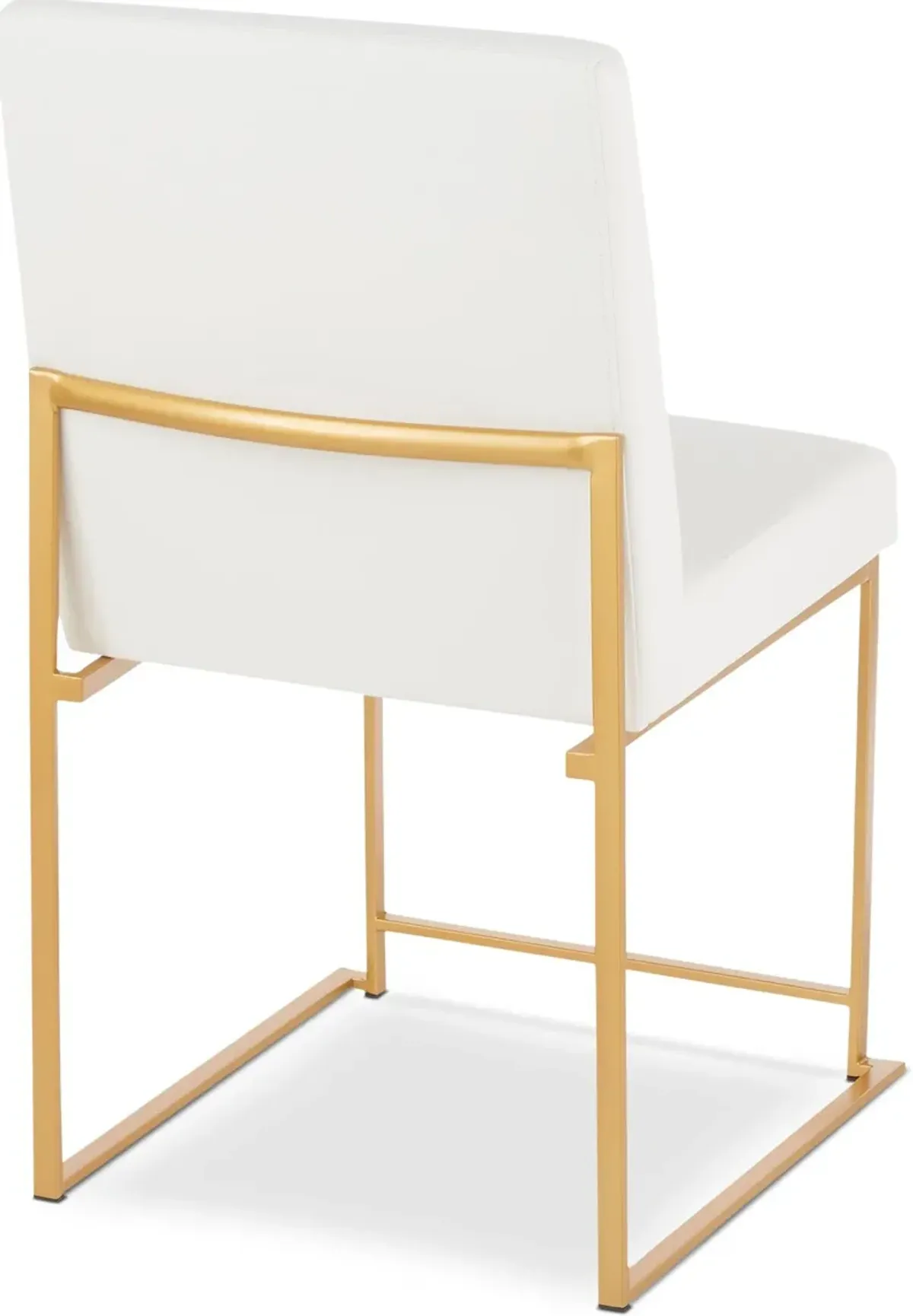 Reine Set of 2 Vegan Leather Dining Chairs - Gold/White